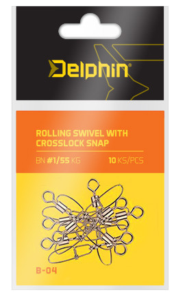 Agrafka z krętlikiem Delphin Crosslock snap B-04