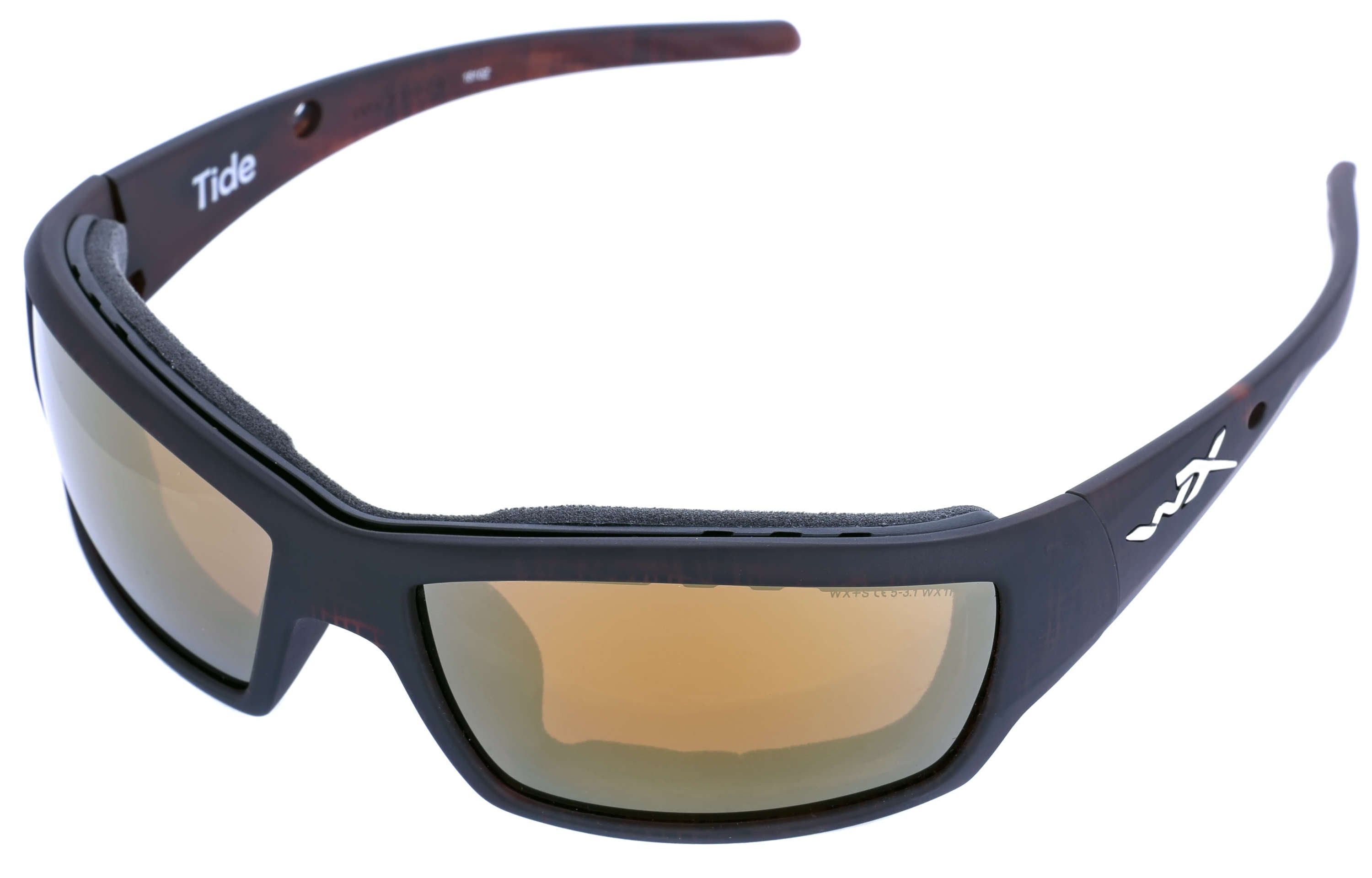 Okulary polaryzacyjne WileyX Tide Amber Gold Mirror Matte Hickory Brown Frame