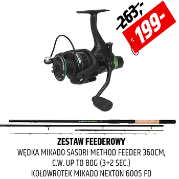 Zestaw feederowy Mikado Sasori Method Feeder z kołowrotkiem Nexton