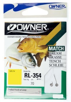 Haczyki Owner Chika popielaty z przyponem 0,09 mm