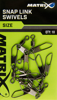Krętlik z agrafką Matrix Snap Link Swivels Size