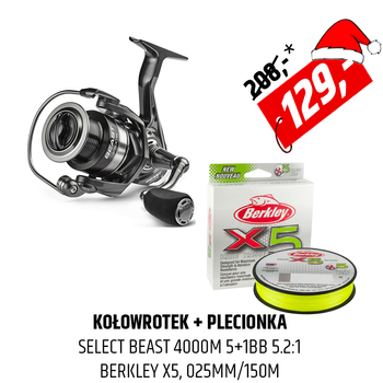 Kołowrotek Select Beast z plecionką Berkley X5 Braid