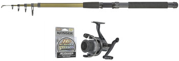 Zestaw wędka, kołowrotek, żyłka Konger Corral Tele Spin
