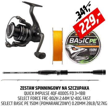 Zestaw Wędka Select Force z kołowrotkiem Quick Impulse 4QF