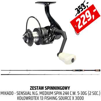 Zestaw spinningowy Mikado Sensual N.G. + 13 Fishing Source X