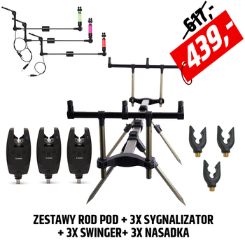 Zestaw do zasiadek karpiowych na 3 wędki