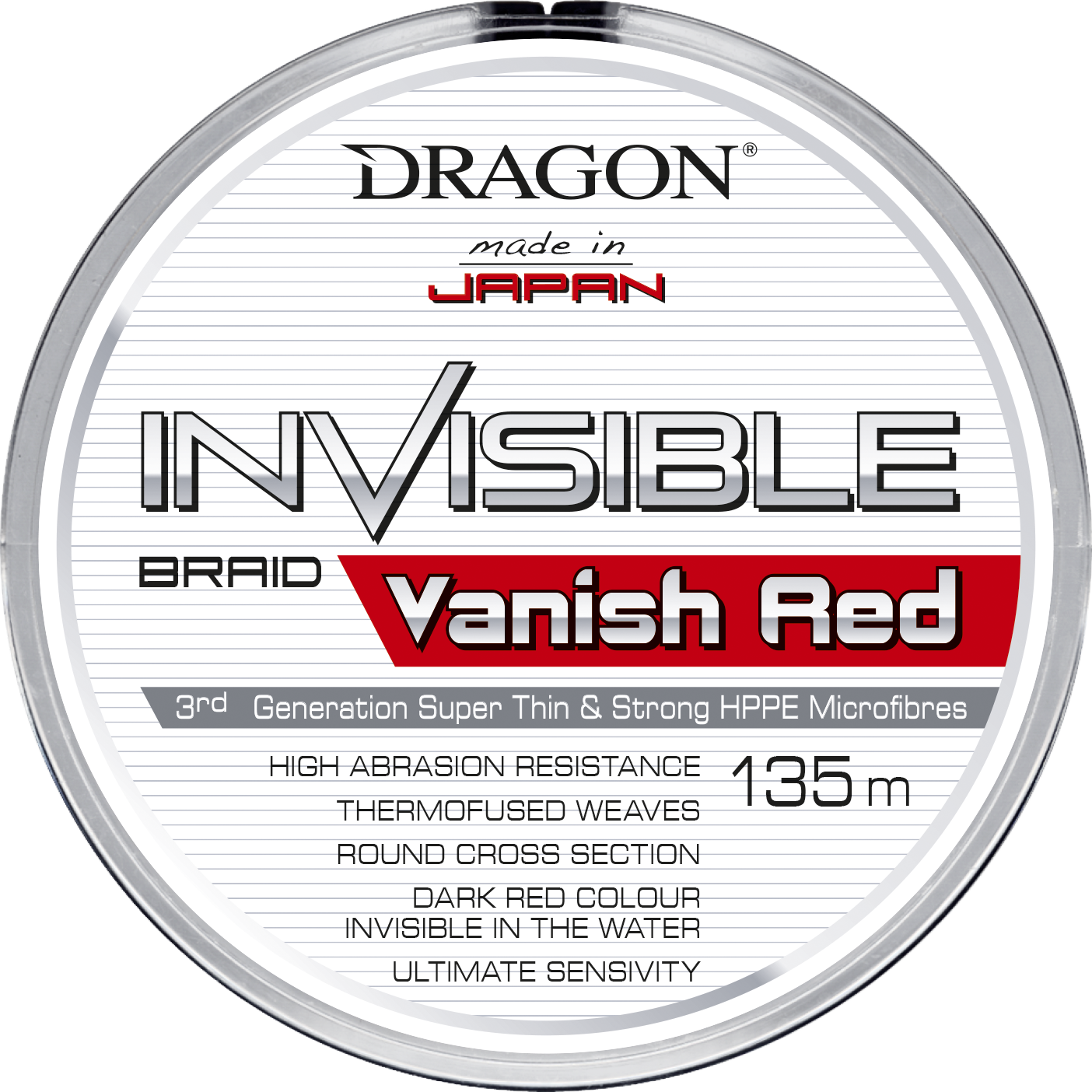 Dragon Invisible Vanish Red Momoi 0.20mm 20.6kg - plecionka wędkarska