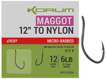 Hak Korum Maggot Hook to Nylon