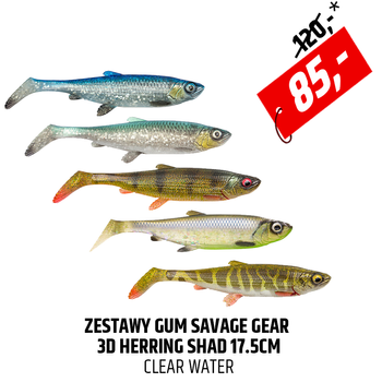 Zestaw gum Savage Gear 3D Herring Shad V2 Clear Water