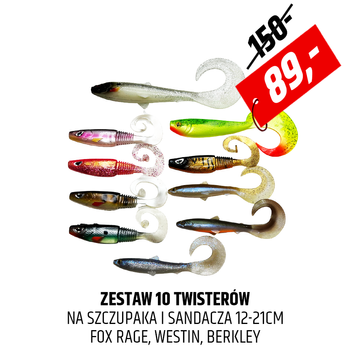 Zestaw twisterów na szczupaka i sandacza