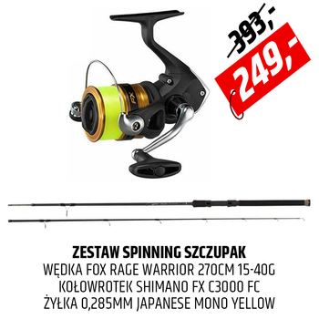 Zestaw na szczupaka Fox Rage Warrior z kołowrotkiem Shimano FX