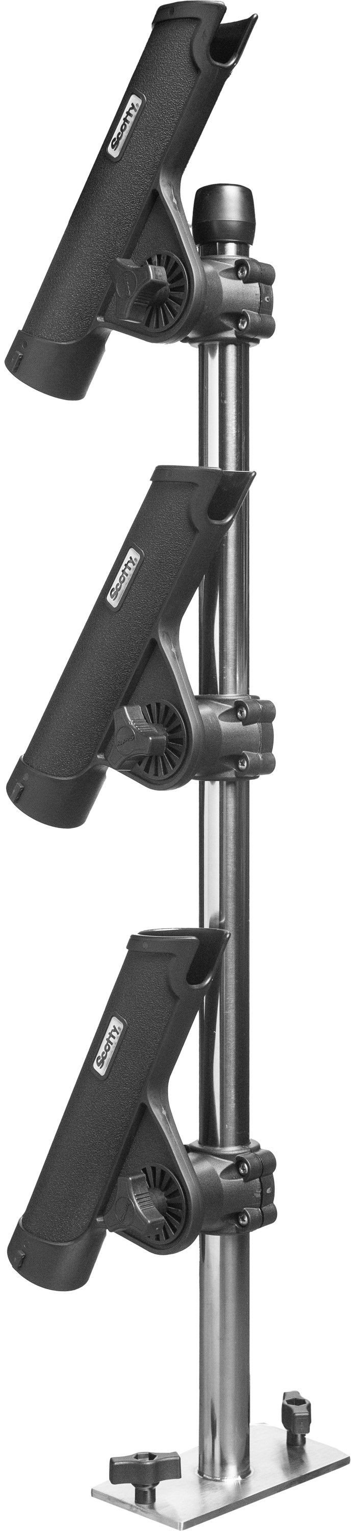 Maszt planerowy Scotty 1 1/4 z trzema uchwytami Rod Master II