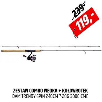 Zestaw wędka z kołowrotkiem Dam Trendy Spinning Combo