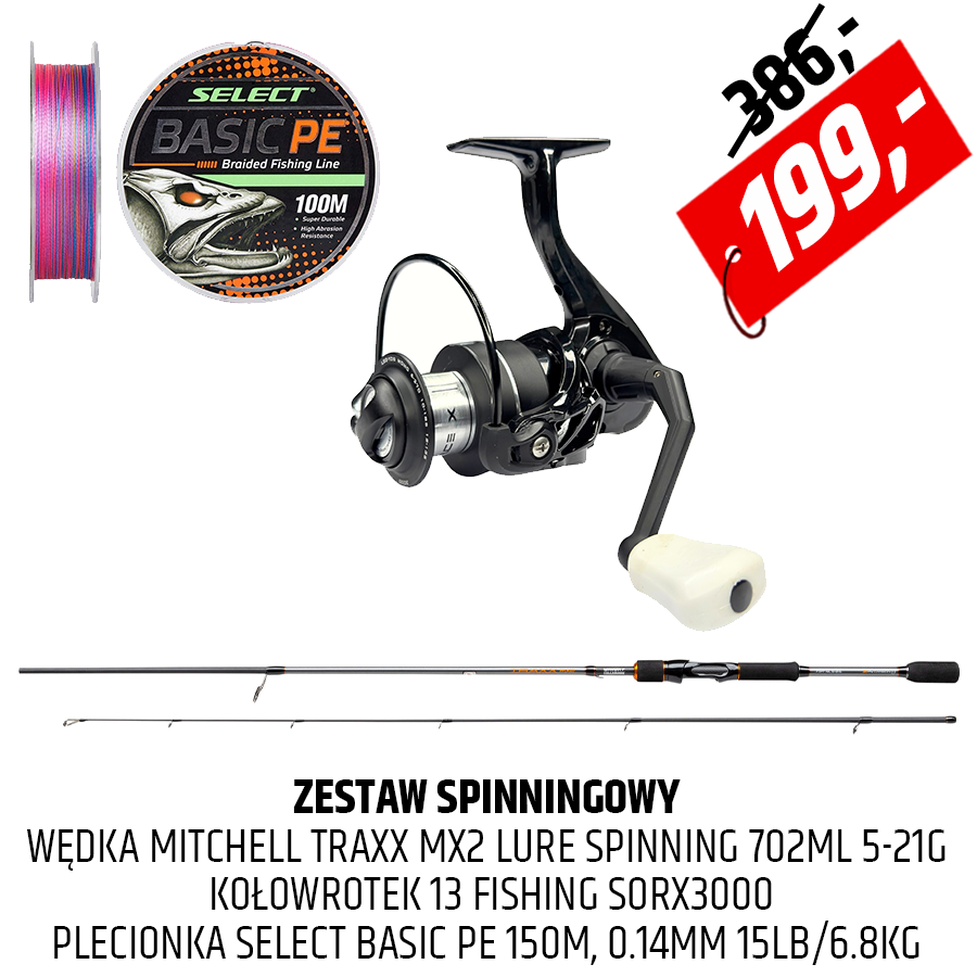 Zestaw spinningowy Mitchell TRAXX M2 Lure z kołowrotkiem Source X