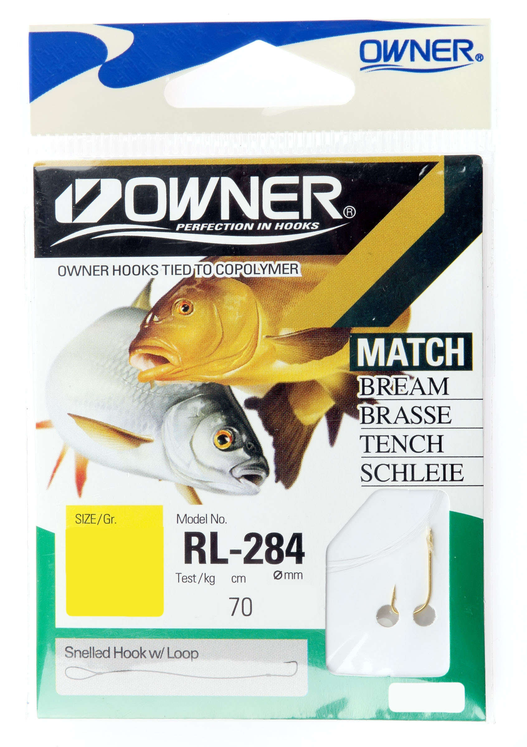 Haczyki Owner Sode złoty nr 14 z przyponem 0,12 mm