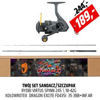 Zestaw szczupakowy Ryobi Virtus z kołowrotkiem Dragon Excite