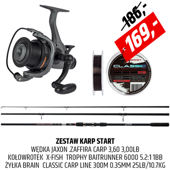 Zestaw wędkarski Karp Start - wędka z kołowrotkiem i żyłką