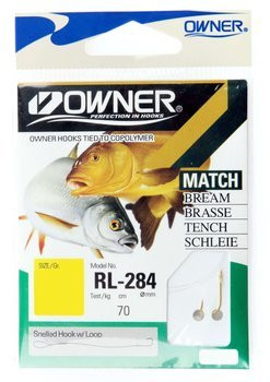 Haczyki Owner Sode złoty nr 14 z przyponem 0,12 mm