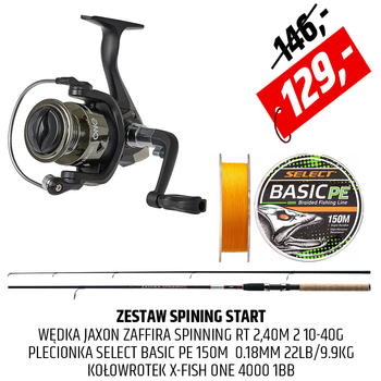 Zestaw wędkarski Spinning Start - wędka z kołowrotkiem i plecionką