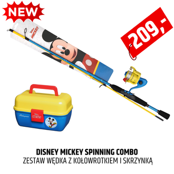 Zestaw dla dzieci Shakespeare Disney Mickey Spinning Combo ze skrzynką