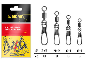 Agrafka z krętlikiem Delphin Krętlik z japońskim zatrzaskiem