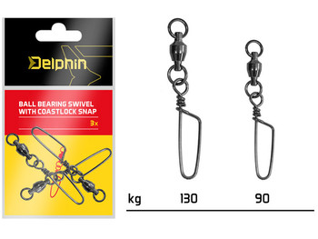 Agrafka z krętlikiem Delphin Krętlik z karabińczykiem coastlock