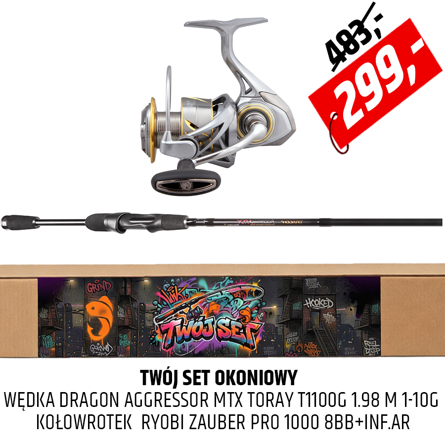 Twój SET Okoniowy - Wędka Dragon Agressor z kołowrotkiem Zauber Pro