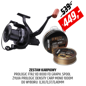 Kołowrotek karpiowy Prologic FTR2 z żyłką Density Carp Mono
