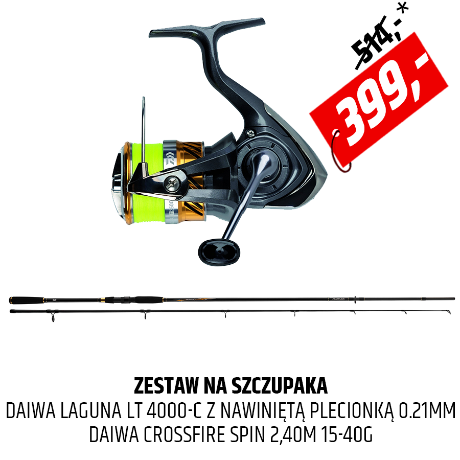 Zestaw Wędka Daiwa Crossfire Spin z kołowrotkiem Laguna LT