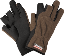 Rękawiczki Polar/Neopren Dragon 3-finger cut  brązowe