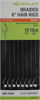 Przypony Korum Big Fish Braided Barbless Hair Rigs