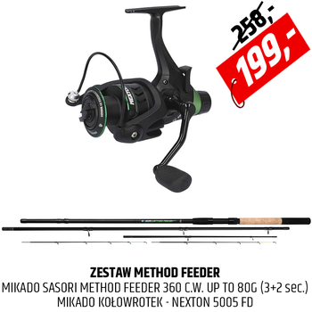 Zestaw feederowy Mikado Sasori Method Feeder z kołowrotkiem Nexton