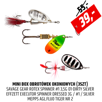 Mini BOX błystek obrotowych na okonia