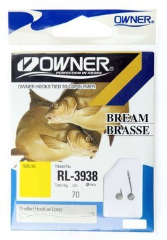 Haczyki Owner Chika ciemnostalowy nr 18 z przyponem 0,09 mm