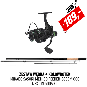Zestaw Wędka Mikado Sasori Method Feeder z kołowrotkiem Nexton