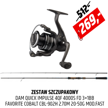 Zestaw Wędka Favorite Cobalt z kołowrotkiem DAM Quick Impulse 4QF