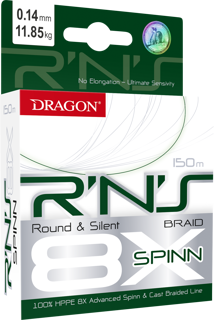 Plecionka Dragon R'N'S 8X Spinn 150m 0.10mm/7.65kg zielona
