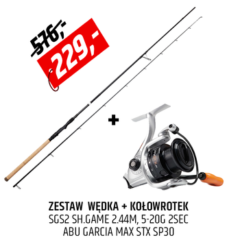 Zestaw wędka Savage Gear SG2 Shore Game kołowrotek Abu Garcia MAX STX