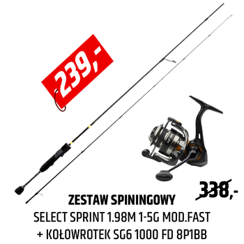 Zestaw wędka Select Sprint z kołowrotkiem SG6