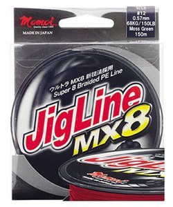 Momoi JigLine MX8 0.18mm 12kg 150m czerwona - plecionka spinningowa