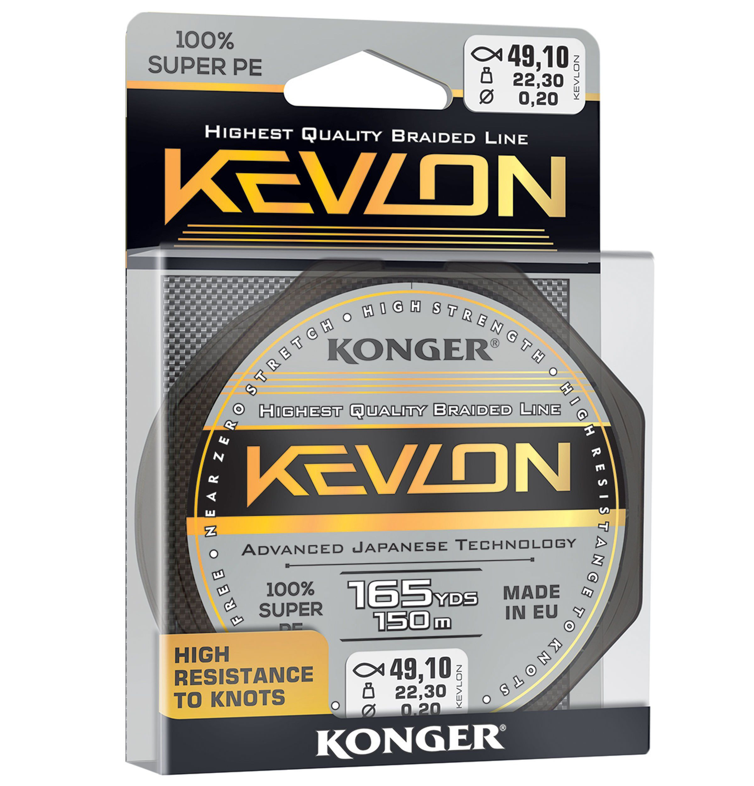 Plecionka 4-splotowa Konger Kevlon x4 Black 150m