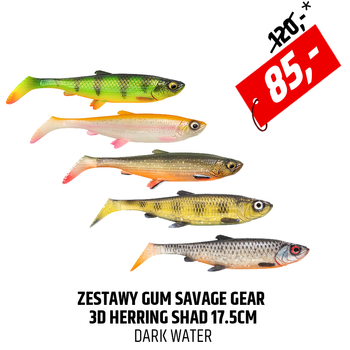 Zestaw Gum Savage Gear 3D Herring Shad V2 Dark Water