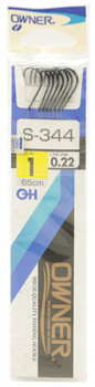 Haczyki Owner Chinu czarny nr 1 z przyponem 0,22 mm