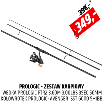 Zestaw karpiowy Prologic FTR2 z kołowrotkiem Avenger