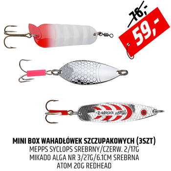 Mini BOX błystek wahadłowych na szczupaka