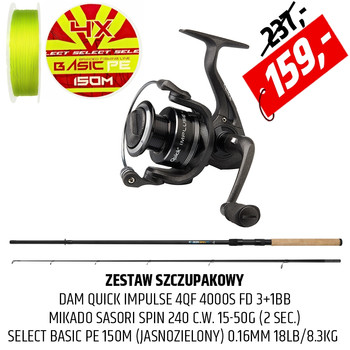 Zestaw na szczupaki wędka kołowrotek i plecionka