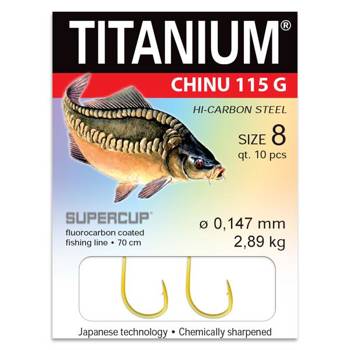 Haczyki z przyponem Titanium Chinu 115 Pro Carp