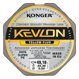 Plecionka 4-splotowa Konger Kevlon x4 Yellow Fluo 150m