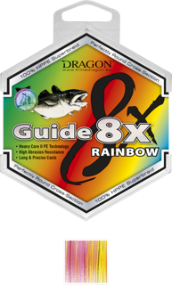 Plecionka Dragon Guide 8X Rainbow 250m 0.18mm/15.10kg 5-kolorowa