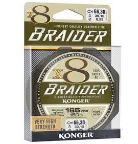 Plecionka spinningowa Konger Braider x8 Black 150m